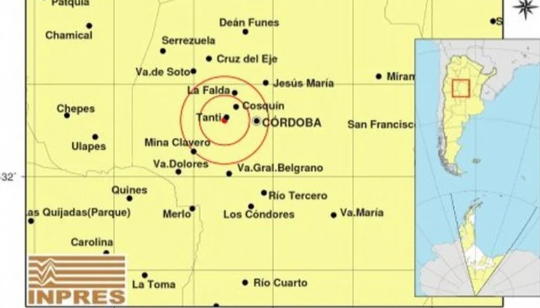 Fuerte sismo en Córdoba: alcanzó los 4,4 grados