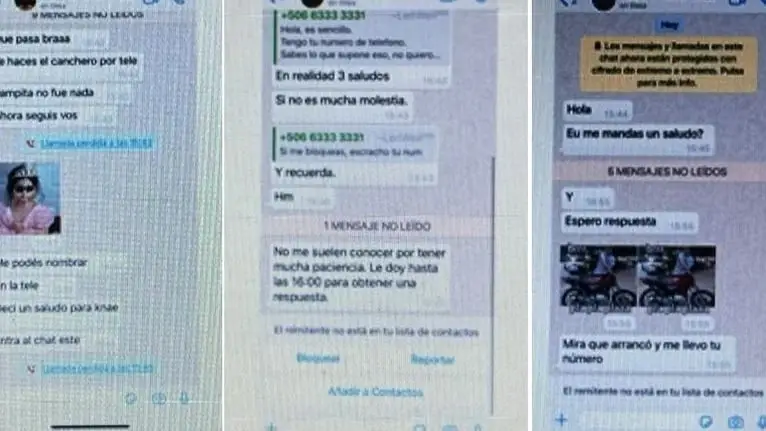 Los mensajes extorsivos que recibía Ángel de Brito.