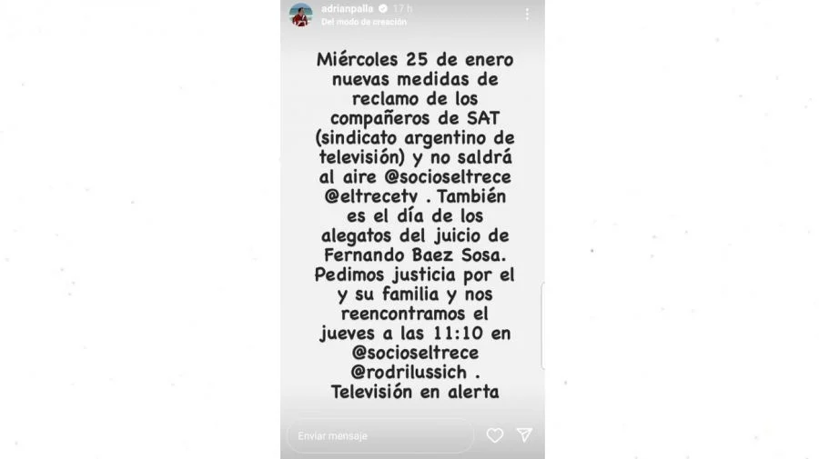 Socios del Espectáculo no salió al aire en El Trece. El posteo de Adrián Pallares.