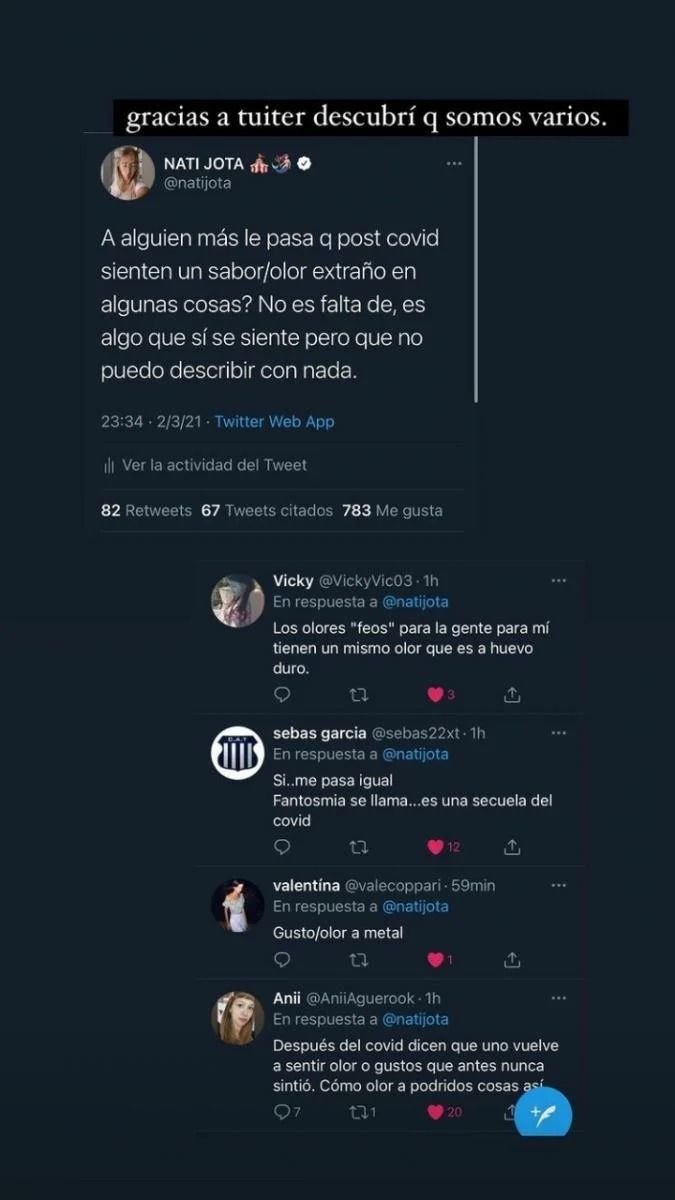 Nati Jota Twitter coronavirus
