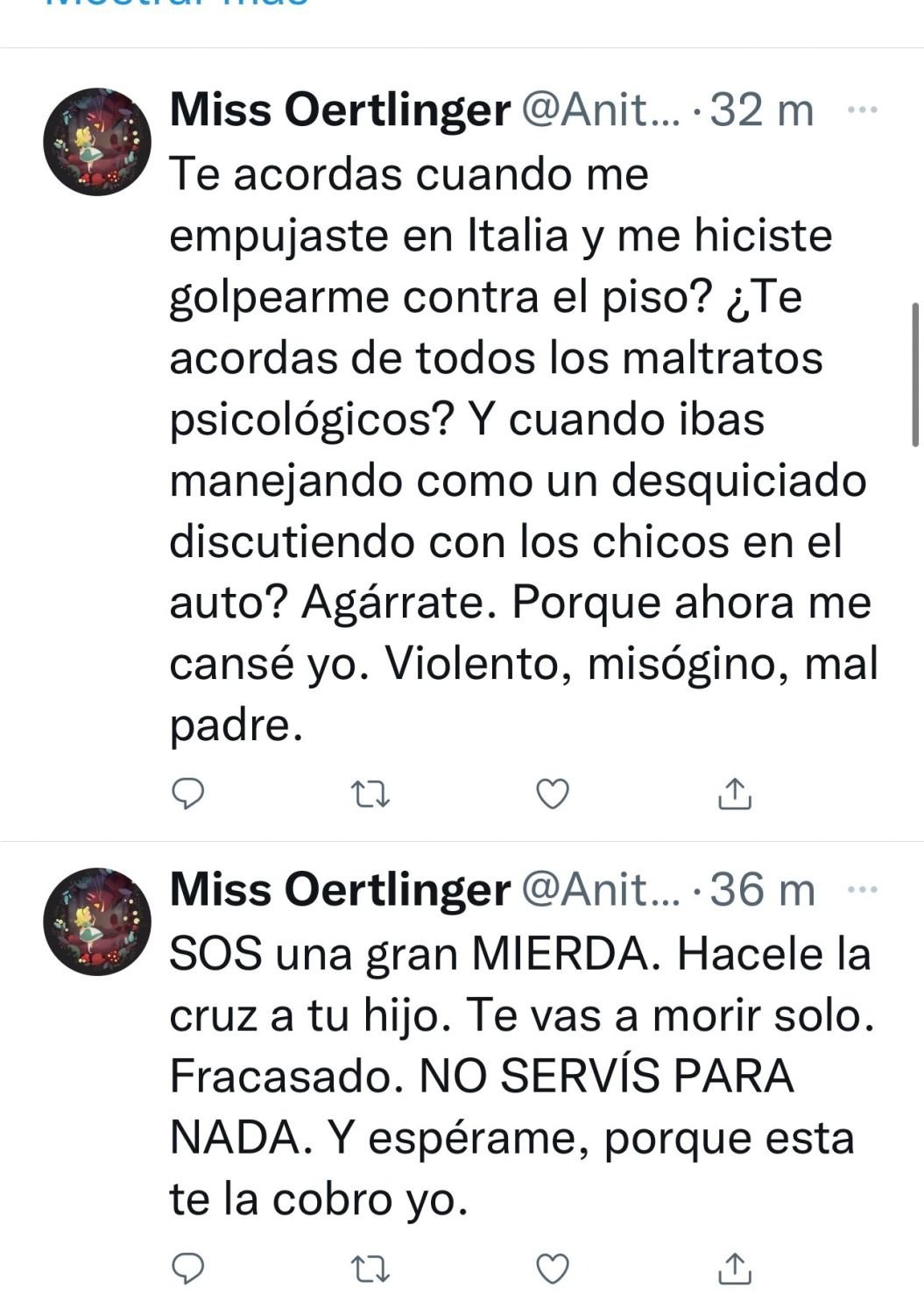 Los tweets de la expareja de Daniel Osvaldo