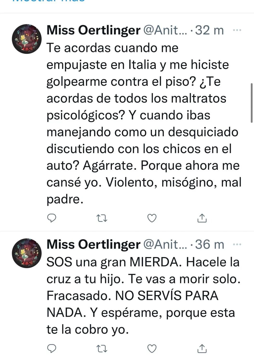 Los tweets de la expareja de Daniel Osvaldo