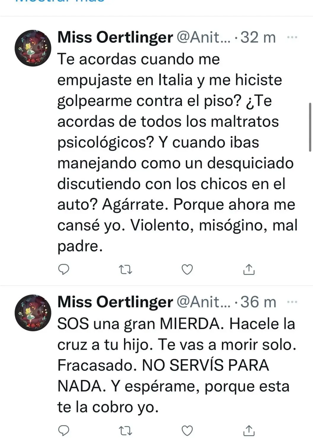 Los tweets de la expareja de Daniel Osvaldo