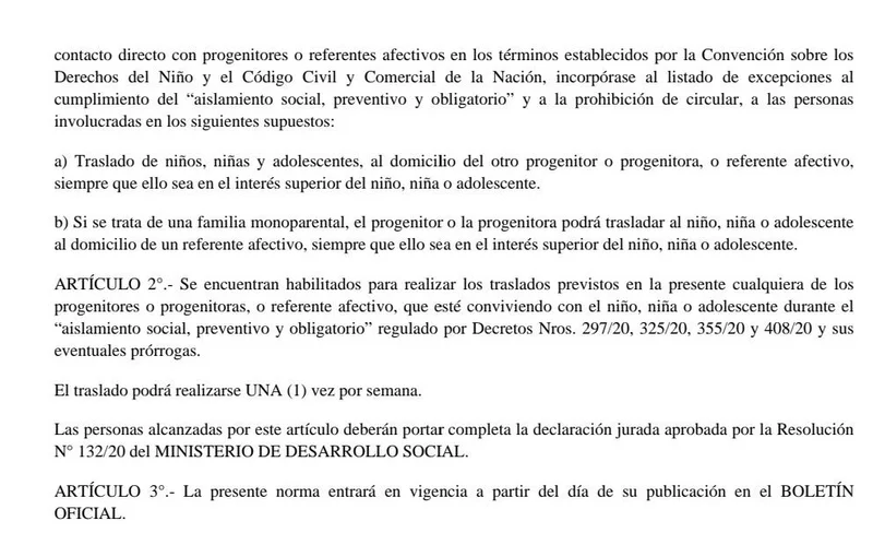 El gobierno confirmó que los chicos de padres separados podrán cambiar de casa una vez por semana