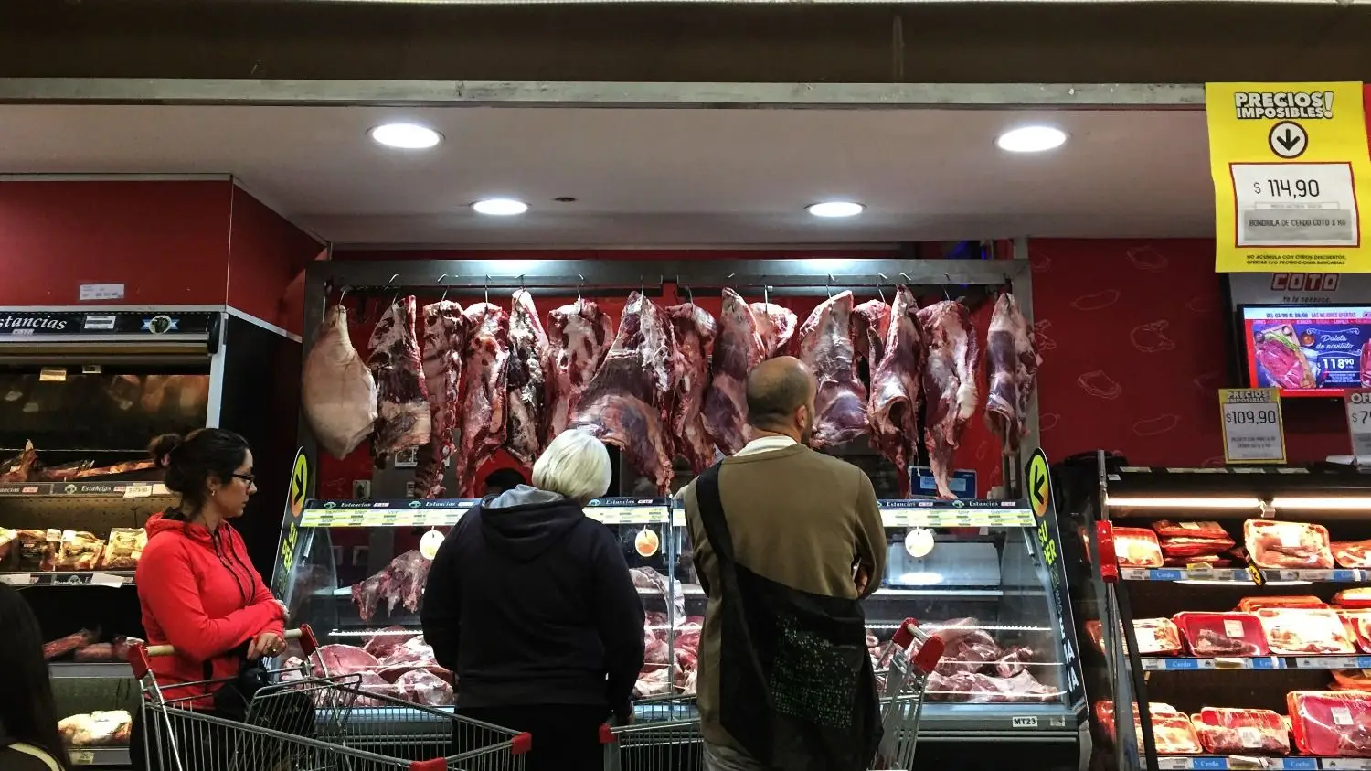 Carne en un supermercado