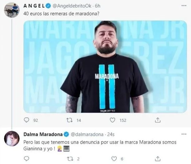 La picante reacción de Dalma Maradona por un posteo de Diego Jr.