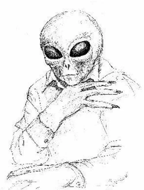 Un ingénieur de la Zone 51 a publié des informations classifiées sur les extraterrestres sur Terre: le dessin de l’extraterrestre
