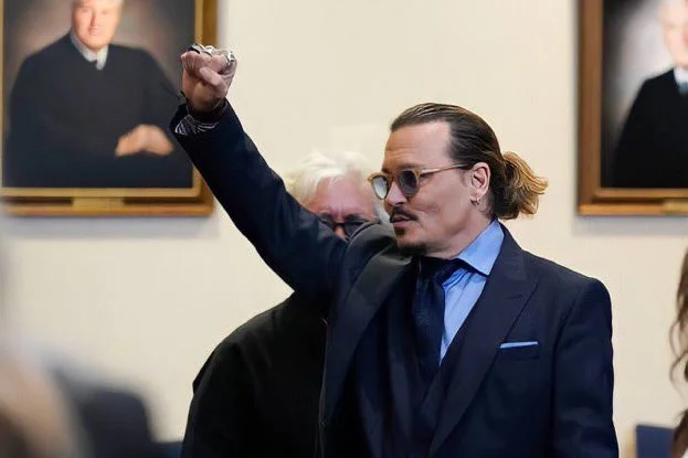 Johnny Depp en el juzgado. 
