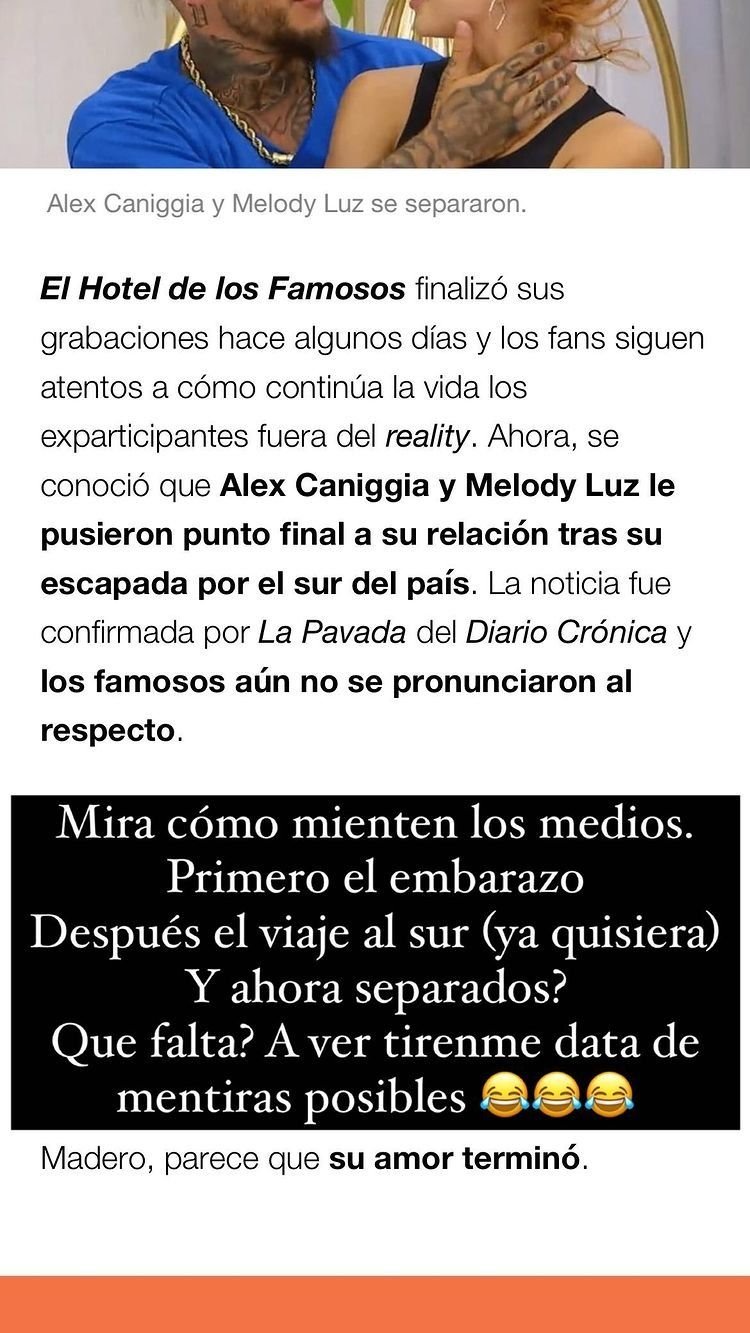 Melody Luz, Alex Caniggia