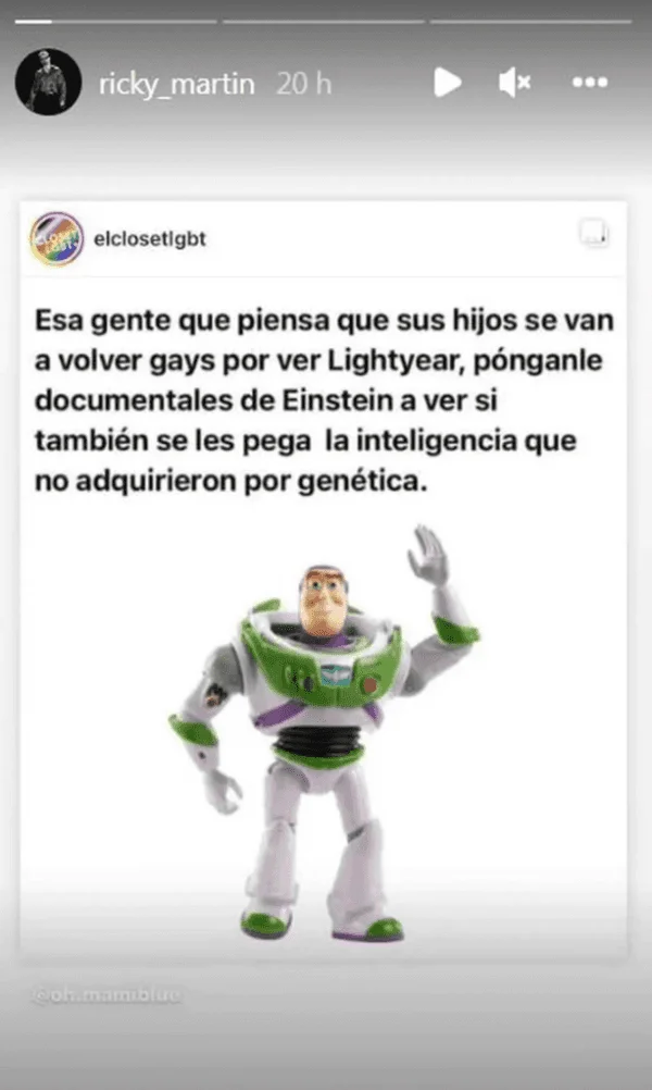 Ricky Martin y su furioso mensaje sobre la polémica que generó "Lightyear"