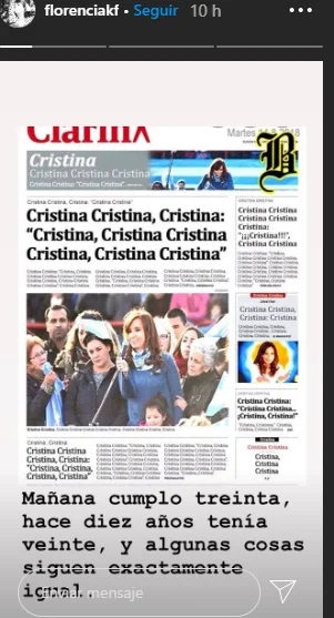 [LOS DESTROZÓ] Florencia Kirchner apuntó contra Clarín en un posteo de Instagram