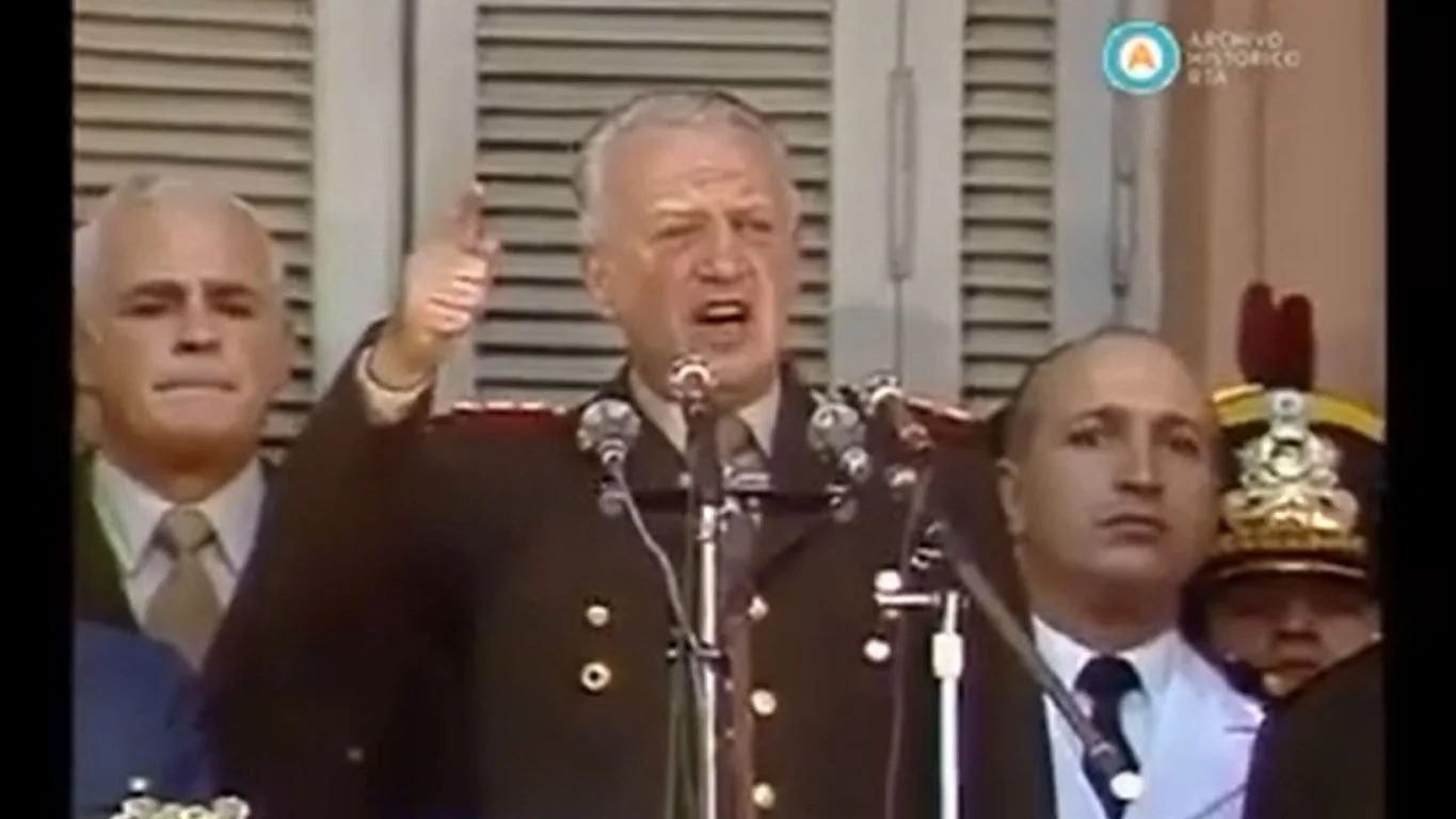 Leopoldo Galtieri y su discurso en la Plaza de Mayo