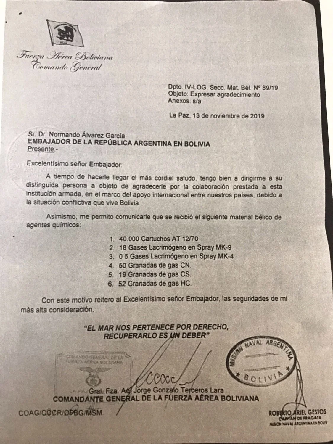 HASTA LAS MANOS: Armas a Bolivia documentos hallados en el Ministerio de Defensa comprometen a Macri y Bullrich