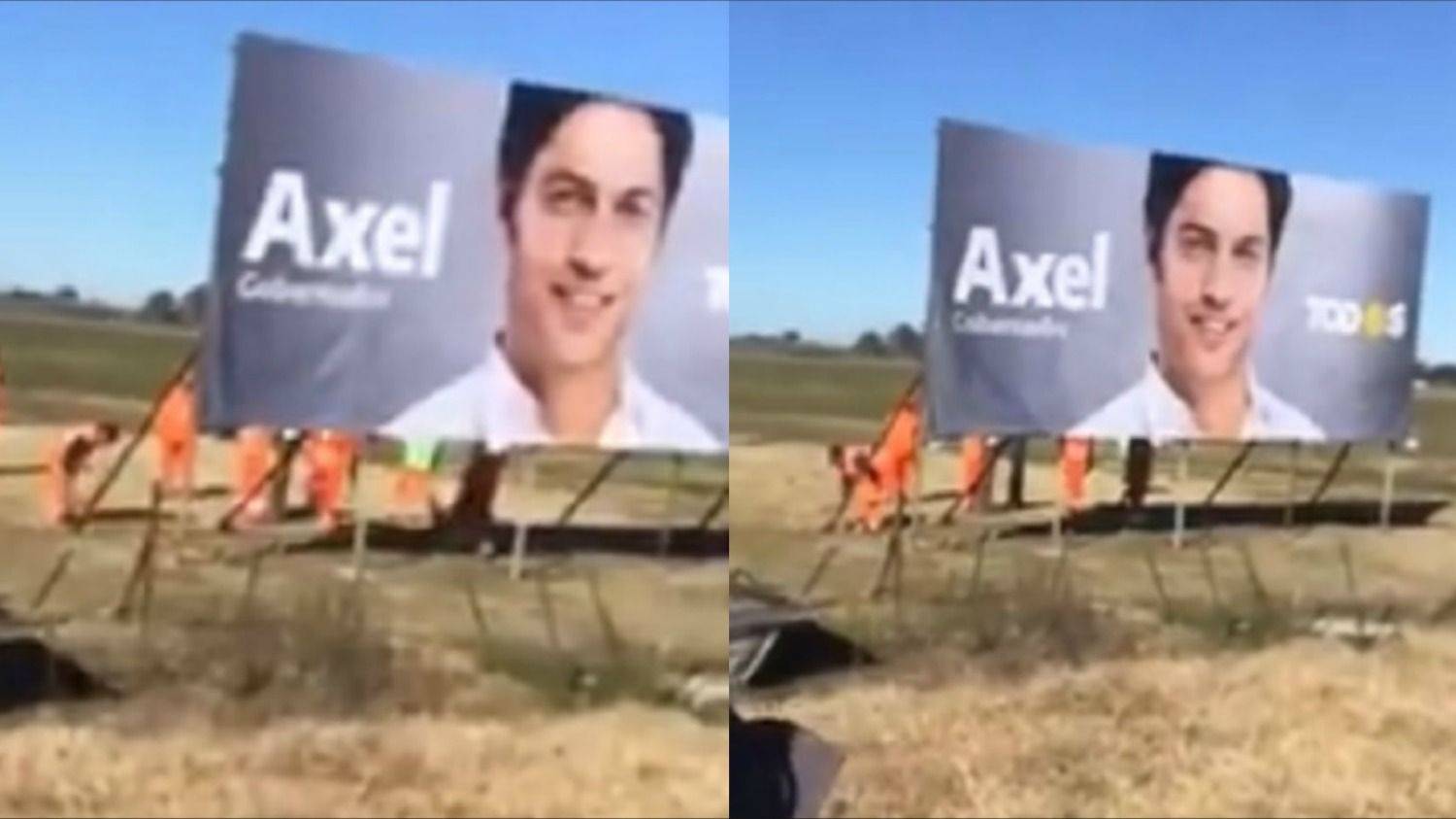 Escandaloso video: así derriban carteles de Kicillof y Tolosa Paz Escandaloso video: así derriban carteles de Kicillof y Tolosa Paz | El Destape