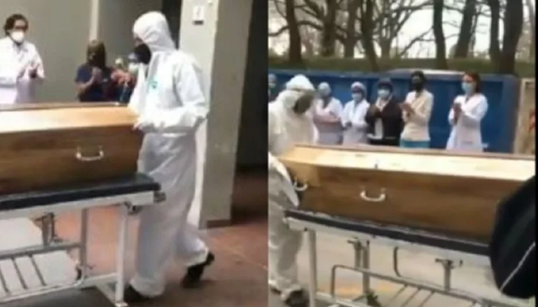Desgarrador video: así despiden a una enfermera que murió de Coronavirus