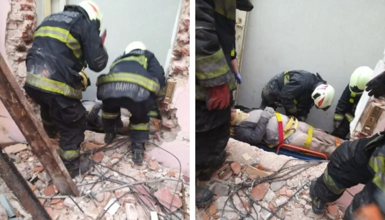 Se derrumbó una obra en Caballito y hay tres obreros heridos