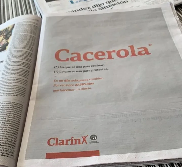 *INDIGNANTE* Clarín amenazó a Alberto Fernández con un mensaje golpista en su edición impresa del 19 de septiembre