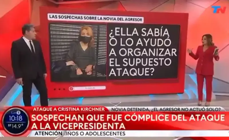 TN, Cristina Kirchner, televisión, TV, Atentado a Cristina, Guillermo Lobo, Lorena Maciel