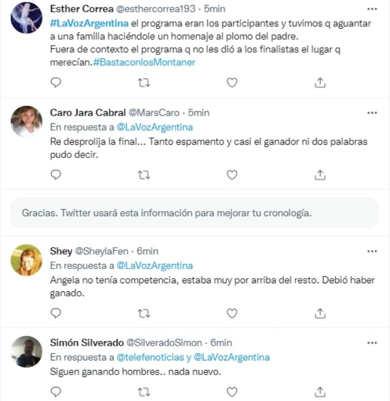 Final de La Voz Argentina por Telefe.