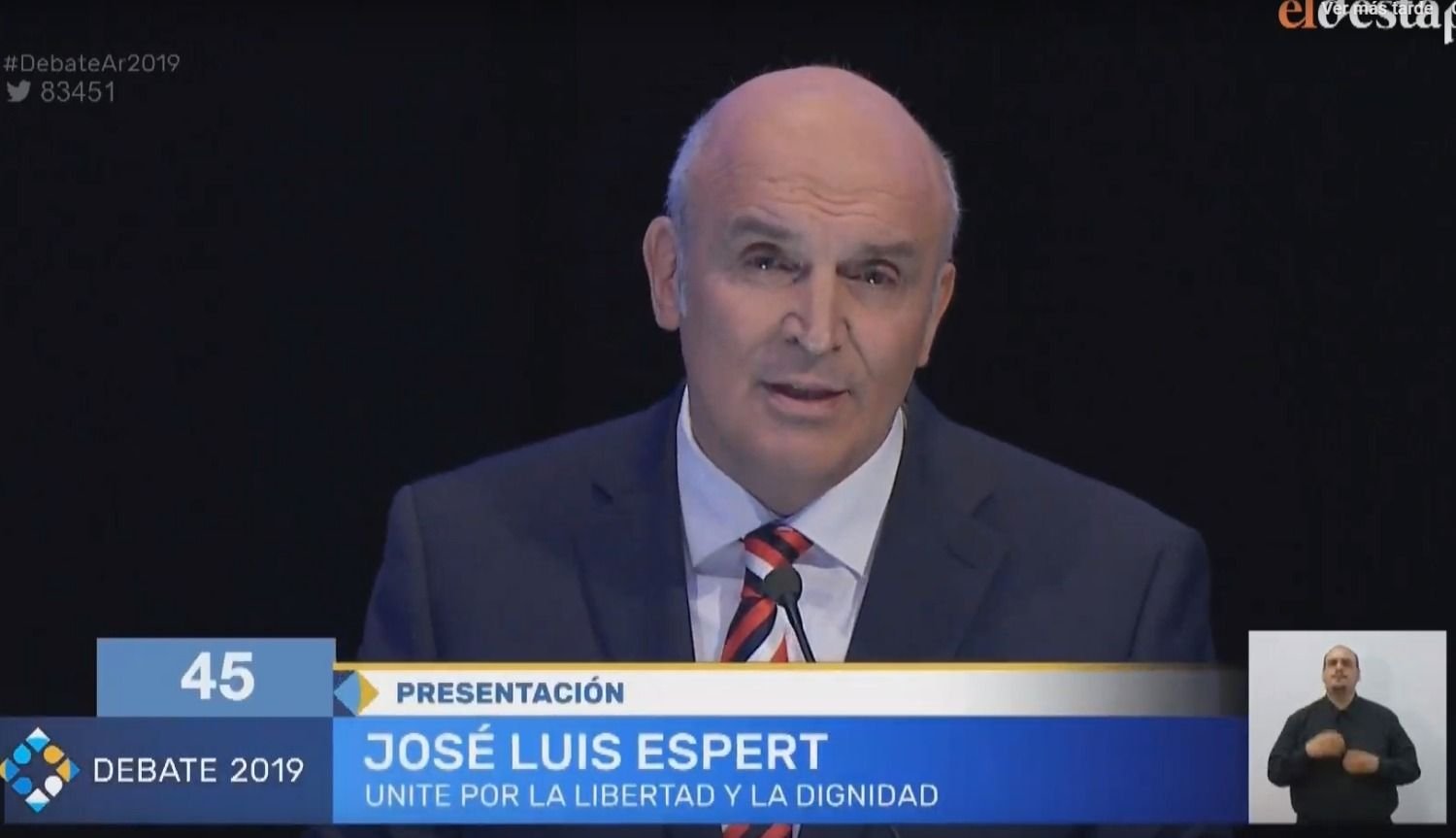 Resultado de imagen para Jose Luis Espert Debate 2019