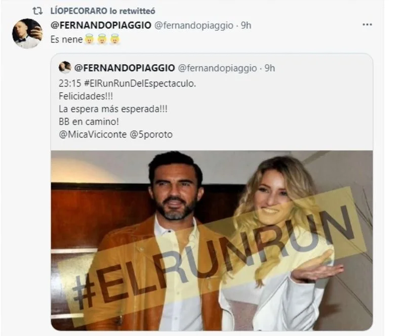 Fabián Cubero Mica Viciconte embarazada