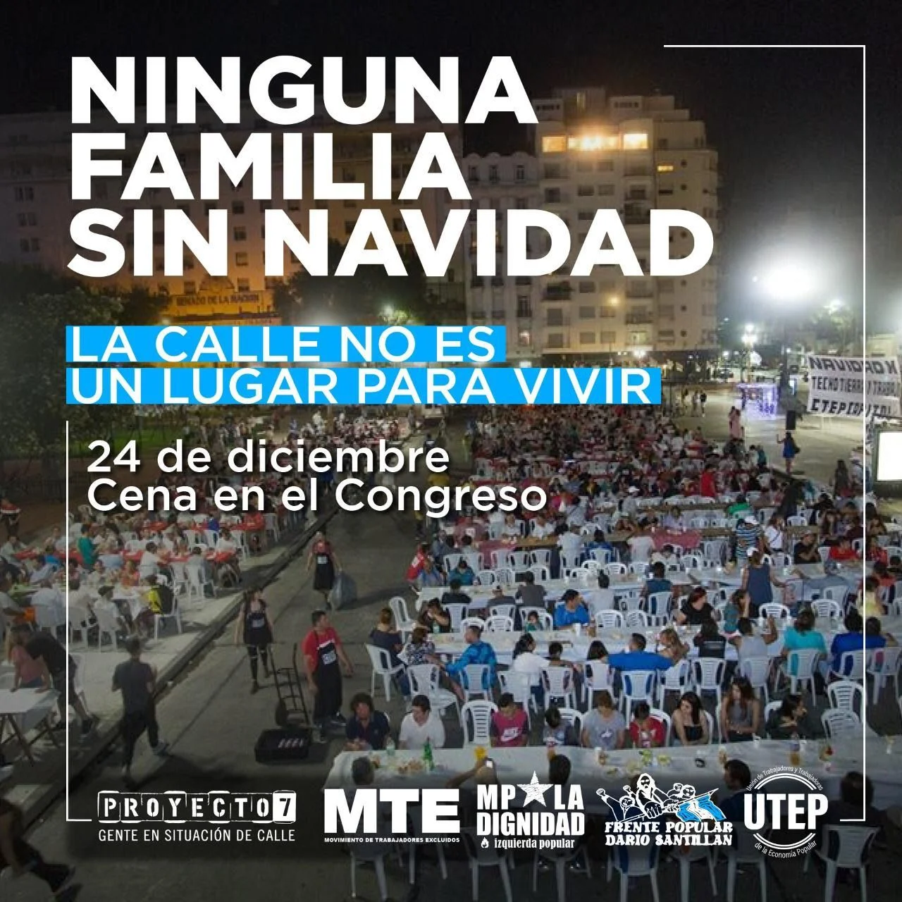 Movimientos sociales compartirán la cena de Nochebuena frente al Congreso | El Destape