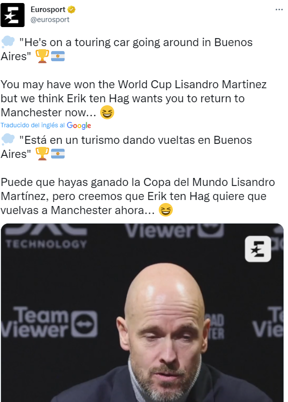 Selección Argentina, Lisandro Martínez, Mundial de Qatar 2022, Manchester United, Erik ten Hag.